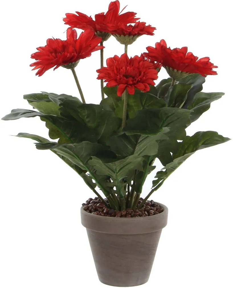 KUNSTLILL MICA DECORATIONS GERBERA Ø30X35CM POTIS Ø11,5 PUNANE/HALL