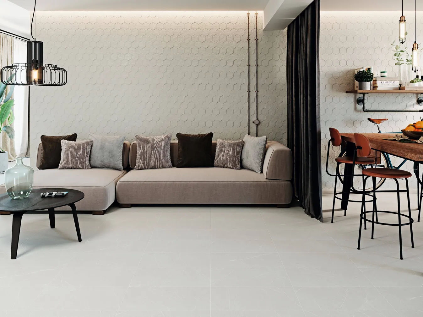 KERAAMILINE PLAAT REALONDA MUSE HEX VALGE 26,5X51CM 0,95M² PAKIS