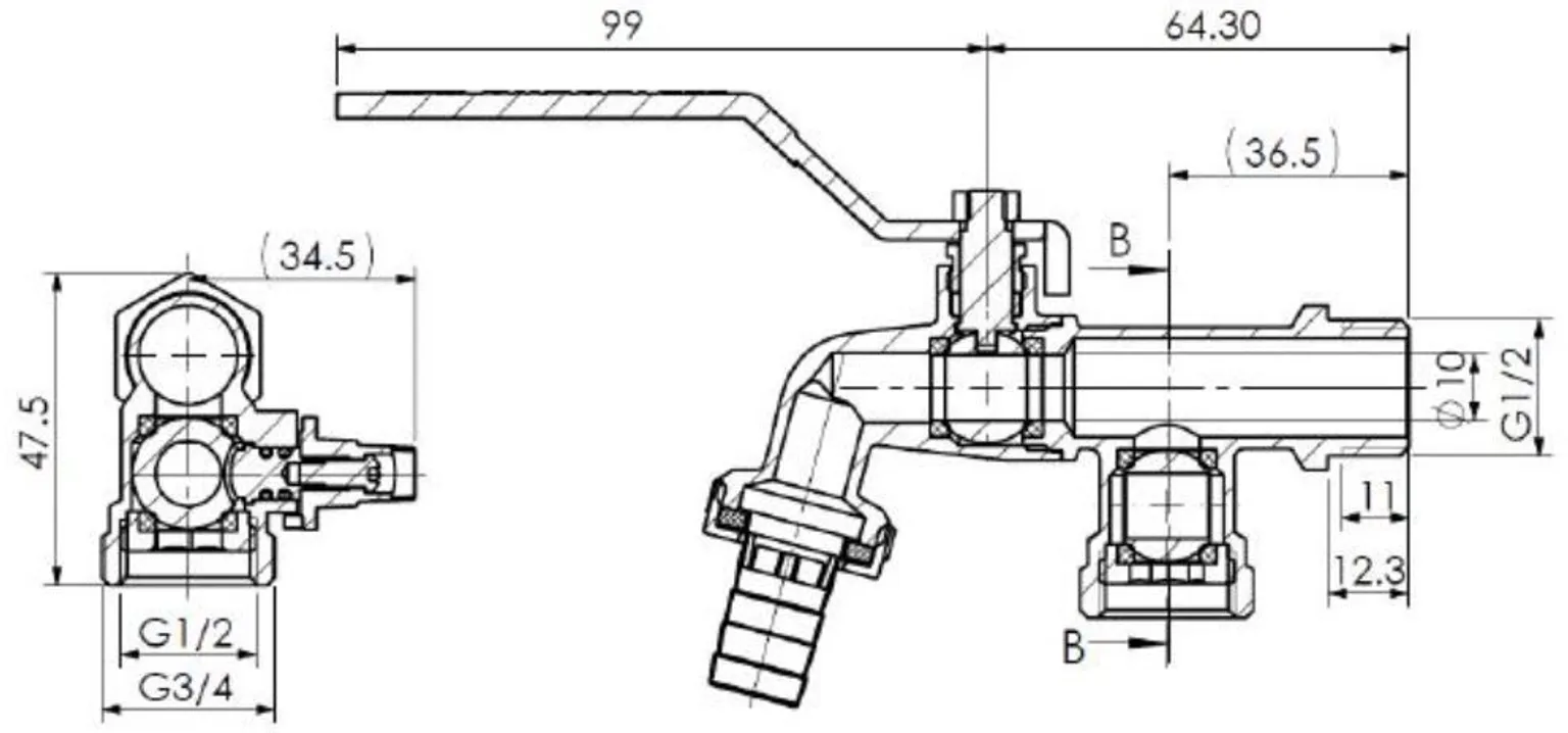 KASTMISKRAAN 1/2" KIIRLIITMIKUGA