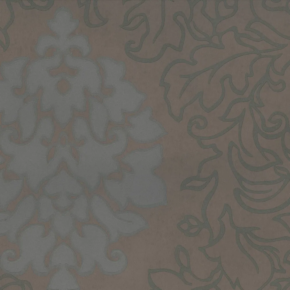 TAPEET DUTCH WALLCOVERINGS SCHUIMVINYL DAMASK PRUUN 6827-1