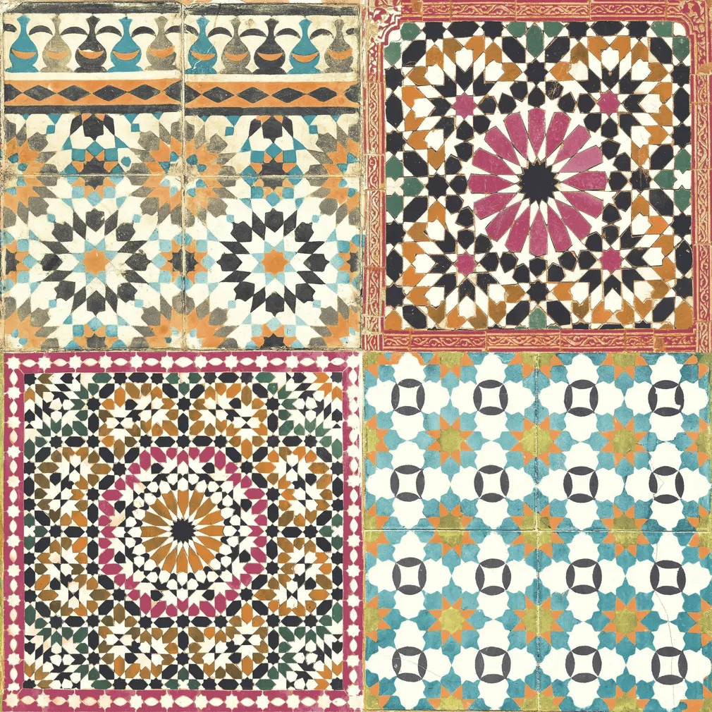 TAPEET DUTCH WALLCOVERINGS BOTANICAL TILES BA2504