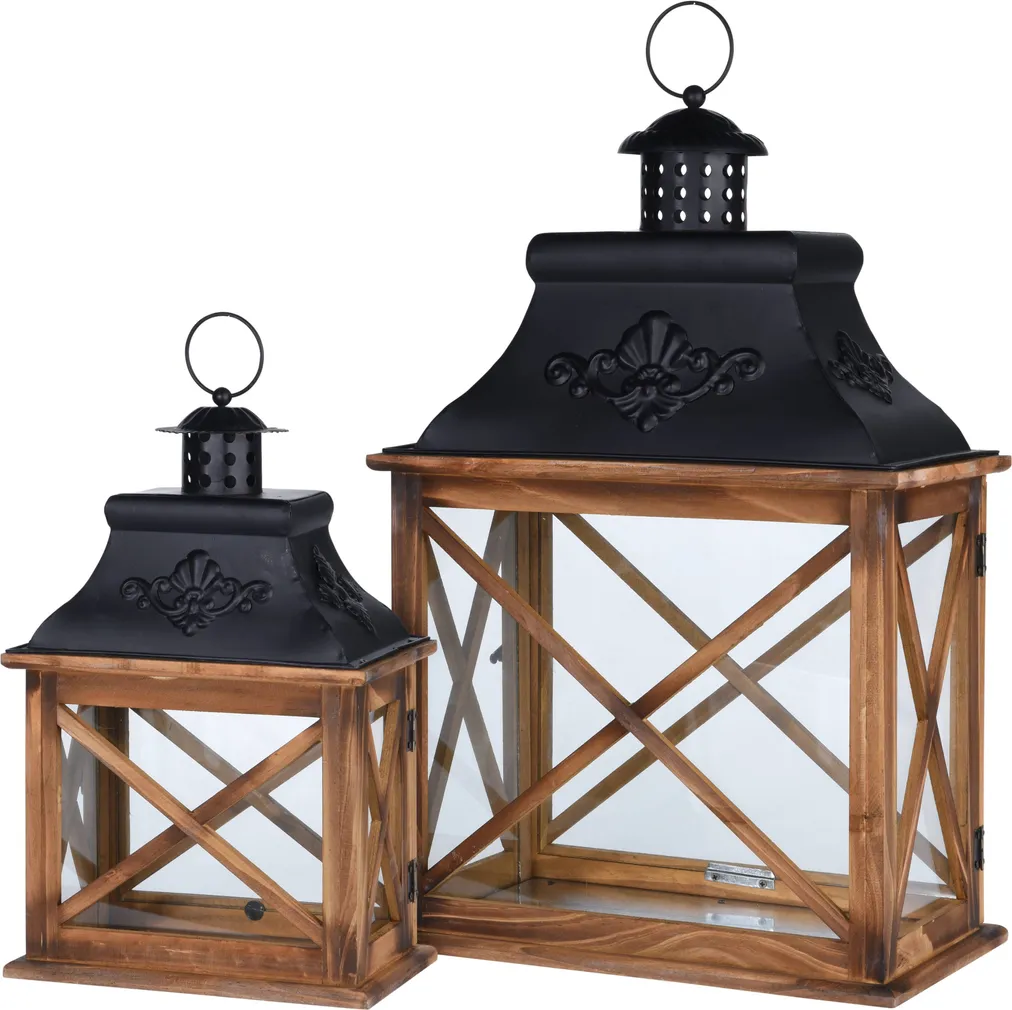 LATERN PUIDUST 31X18X51CM PRUUN/MUST