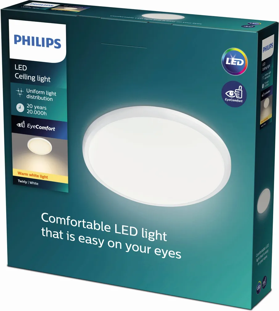 PLAFOON PHILIPS TWIRLY 17W LED 1700LM 2700K VALGE