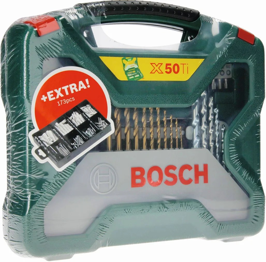 PUURIDE JA OTSIKUTE KOMPLEKT 50-OSA + 173-OSA EHITUSTARVIKUID BOSCH