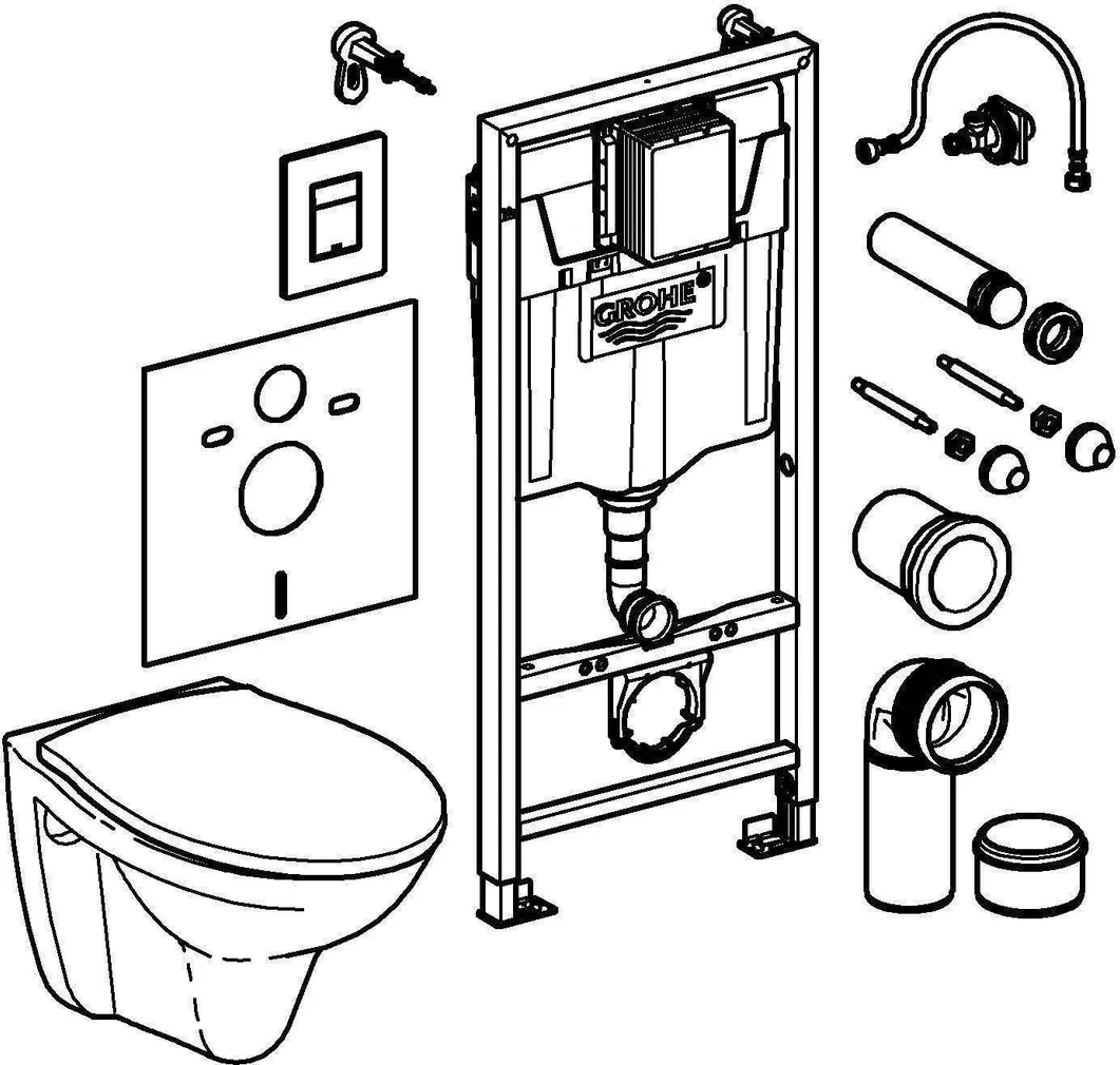 WC-RAAM SEINAPOTIGA GROHE BAU CERAMIC 4-IN-1