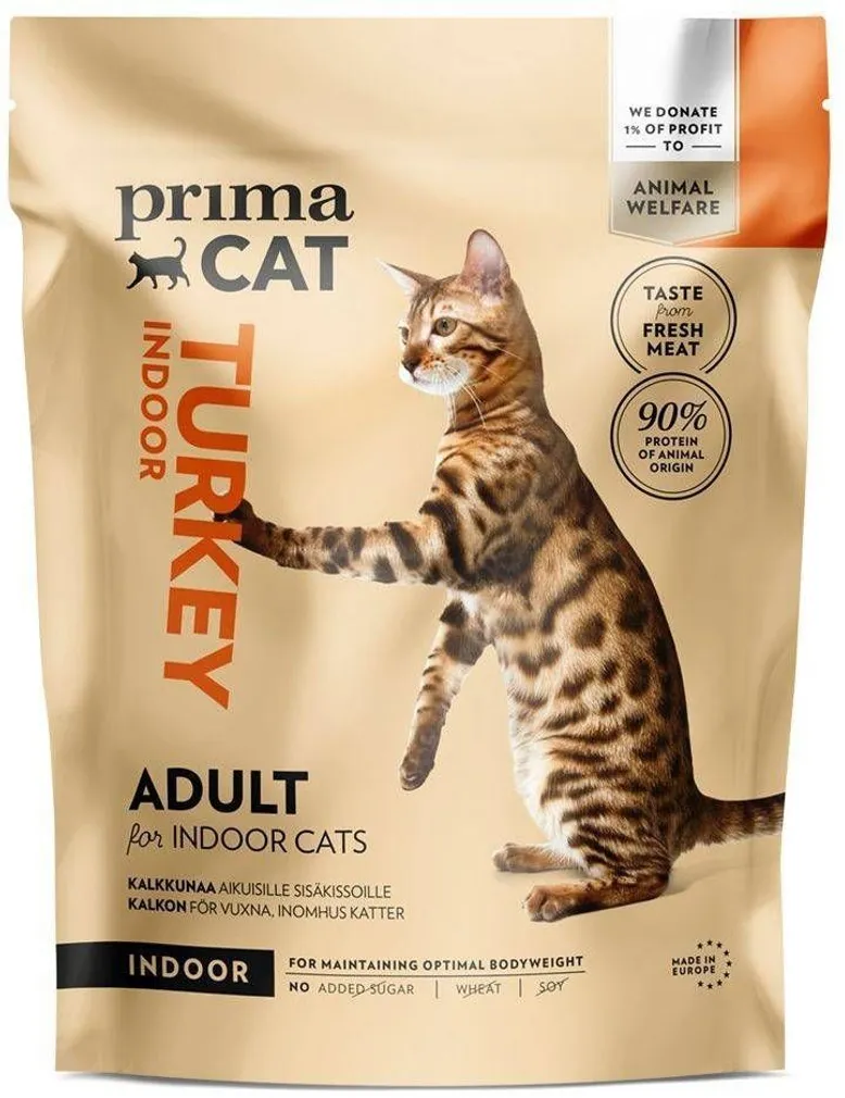LEMMIKLOOMATOIT PRIMACAT KALKUNIGA TÄISKASVANUD TOAKASSILE 1,5KG
