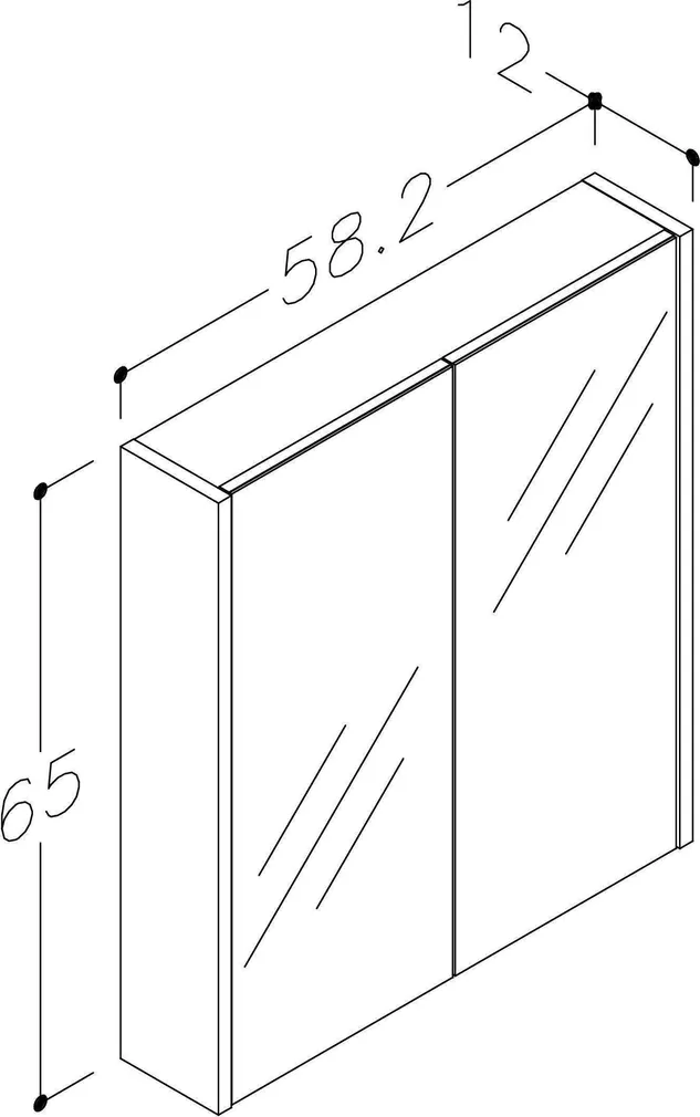 PEEGELKAPP RB BATHROOM LUNA 60X12X65CM HALL TAMM