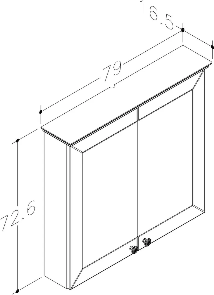 PEEGELKAPP RB BATHROOM SIESTA 79X16,5X72,6CM VALGE