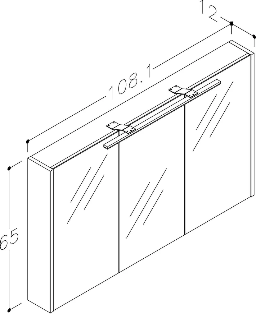 PEEGELKAPP RB BATHROOM JOY LED 108,1X12X65CM TAUPE