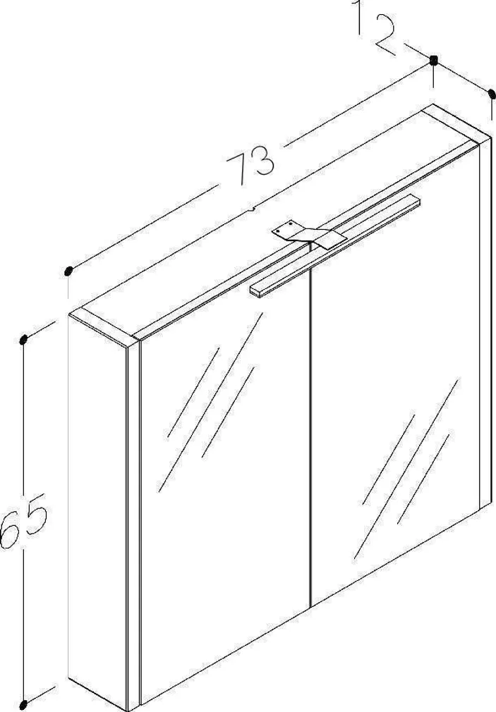 PEEGELKAPP RB BATHROOM JOY LED 73,2X12X65CM TAUPE