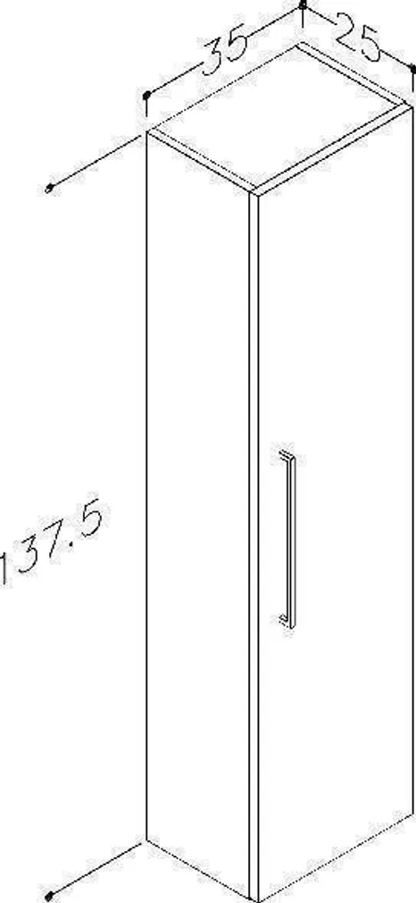 VANNITOAKAPP RB BATHROOM JOY 35X25X137,5CM TAUPE-GRAFIIT