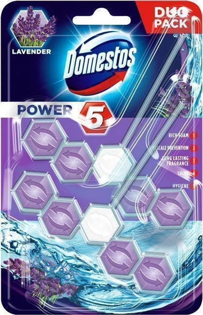 WC-VÄRSKENDAJA DOMESTOS POWER 5 LAVENDEL 2X55G