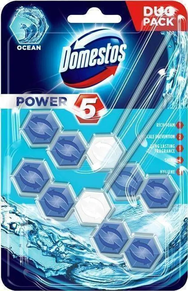 WC-VÄRSKENDAJA DOMESTOS POWER 5 OCEAN 2X55G