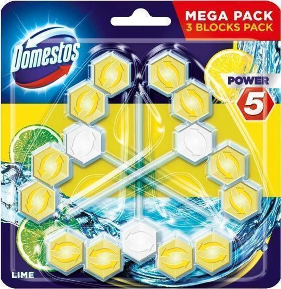 WC-VÄRSKENDAJA DOMESTOS POWER 5 LIME 3X55G