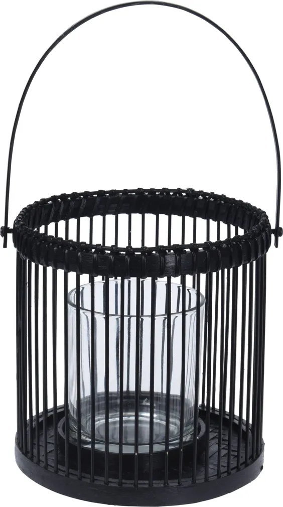 LATERN BAMBUS 16X29CM MUST