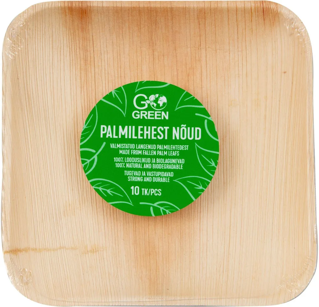 PALMILEHEST TALDRIK GO GREEN 15X15CM 10TK PAKIS