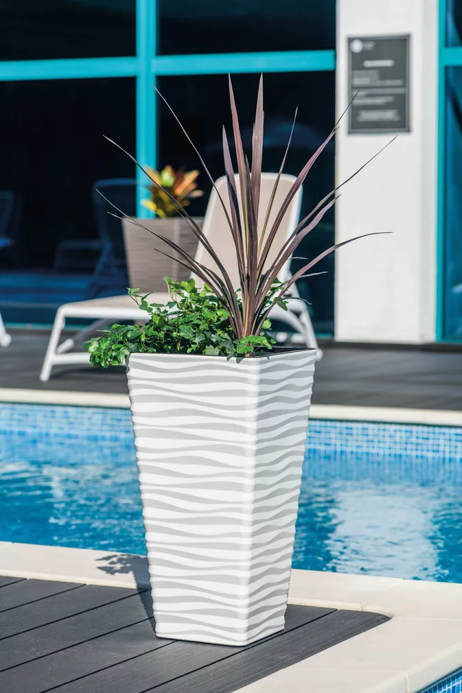 LILLEPOTT FORM-PLASTIC DUNES SLIM KANDILINE VALGE 40CM