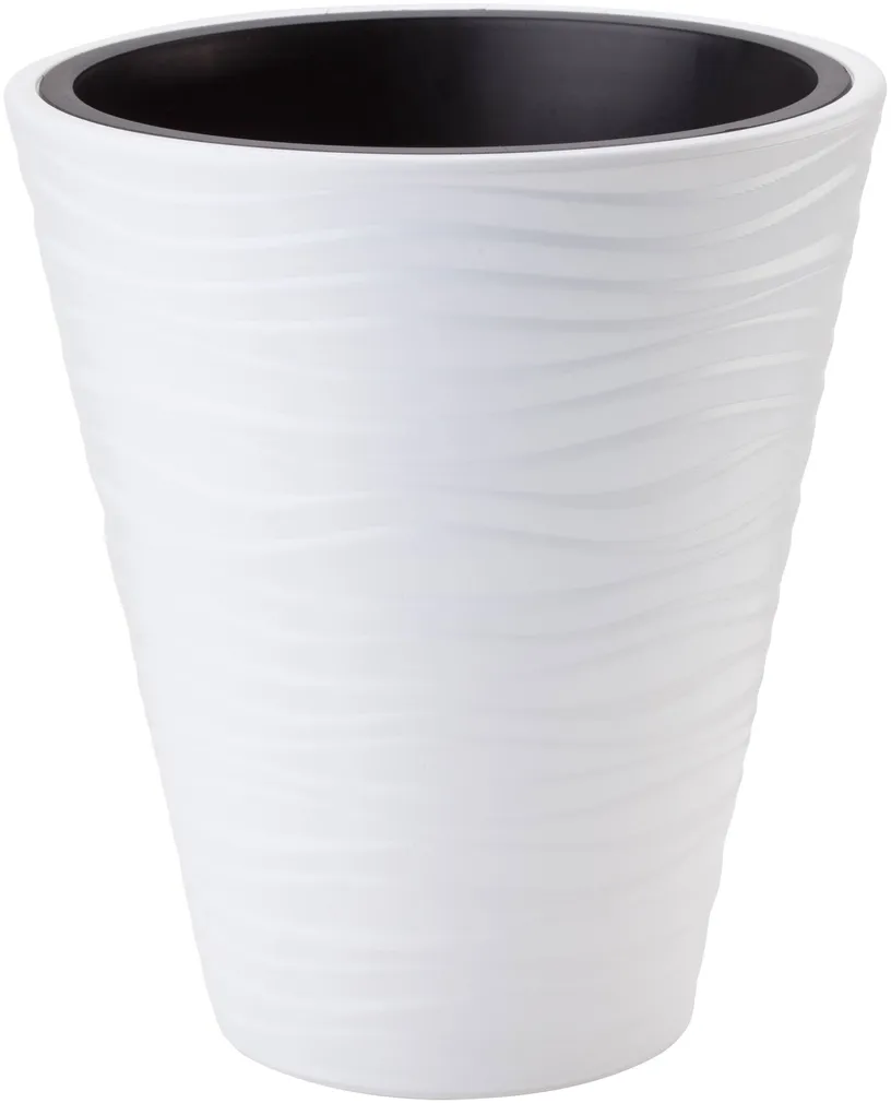 LILLEPOTT FORM-PLASTIC DUNES ÜMAR VALGE 35CM
