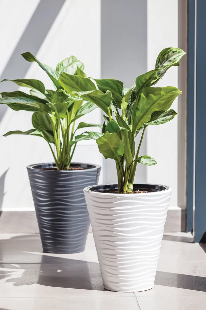 LILLEPOTT FORM-PLASTIC DUNES ÜMAR VALGE 40CM