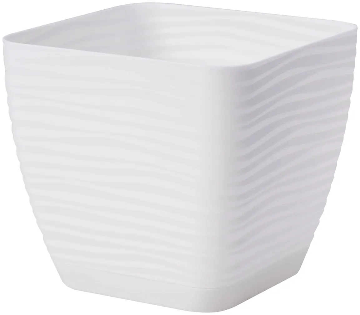 LILLEPOTT FORM-PLASTIC SAHARA KANDILINE VALGE 17CM