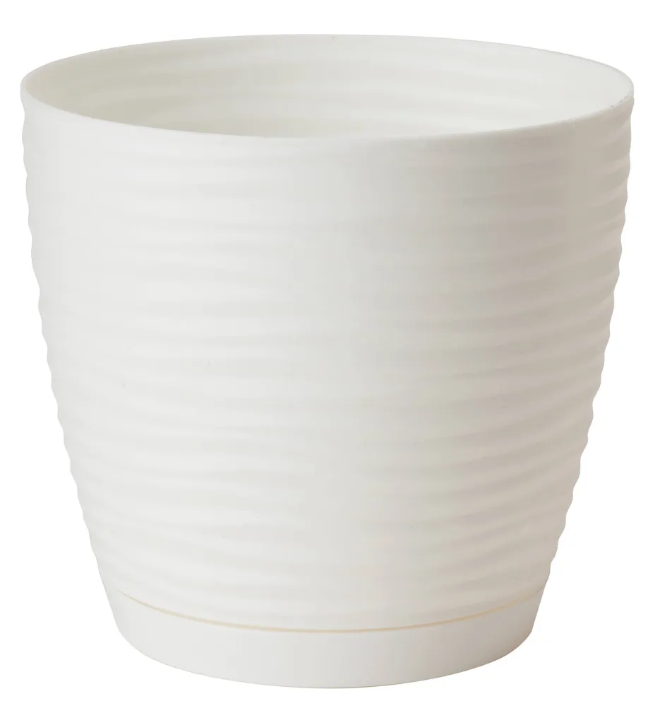 LILLEPOTT FORM-PLASTIC SAHARA ÜMAR VALGE 13CM