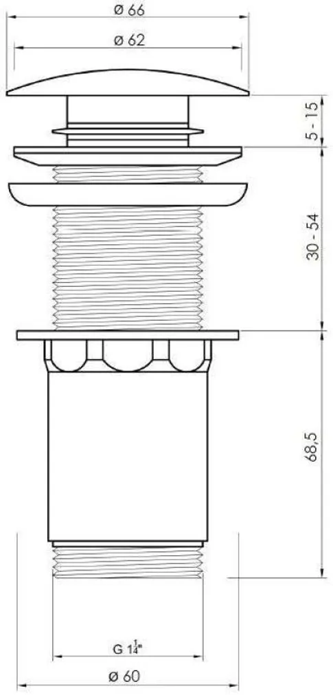 VALAMU ÄRAVOOLUPESA INVENA CLICK-CLACK 1 1/4" KROOM