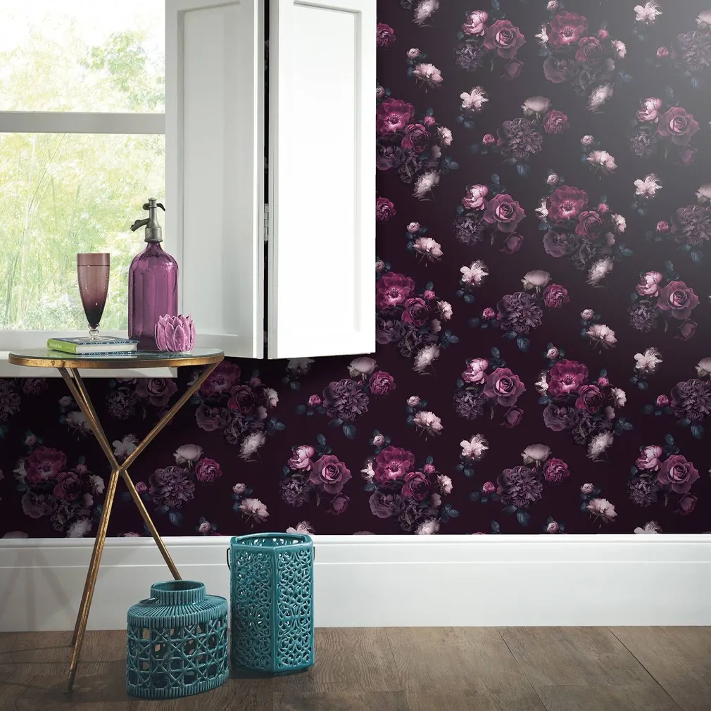 TAPEET ARTHOUSE EUPHORIA FLORAL PLUM