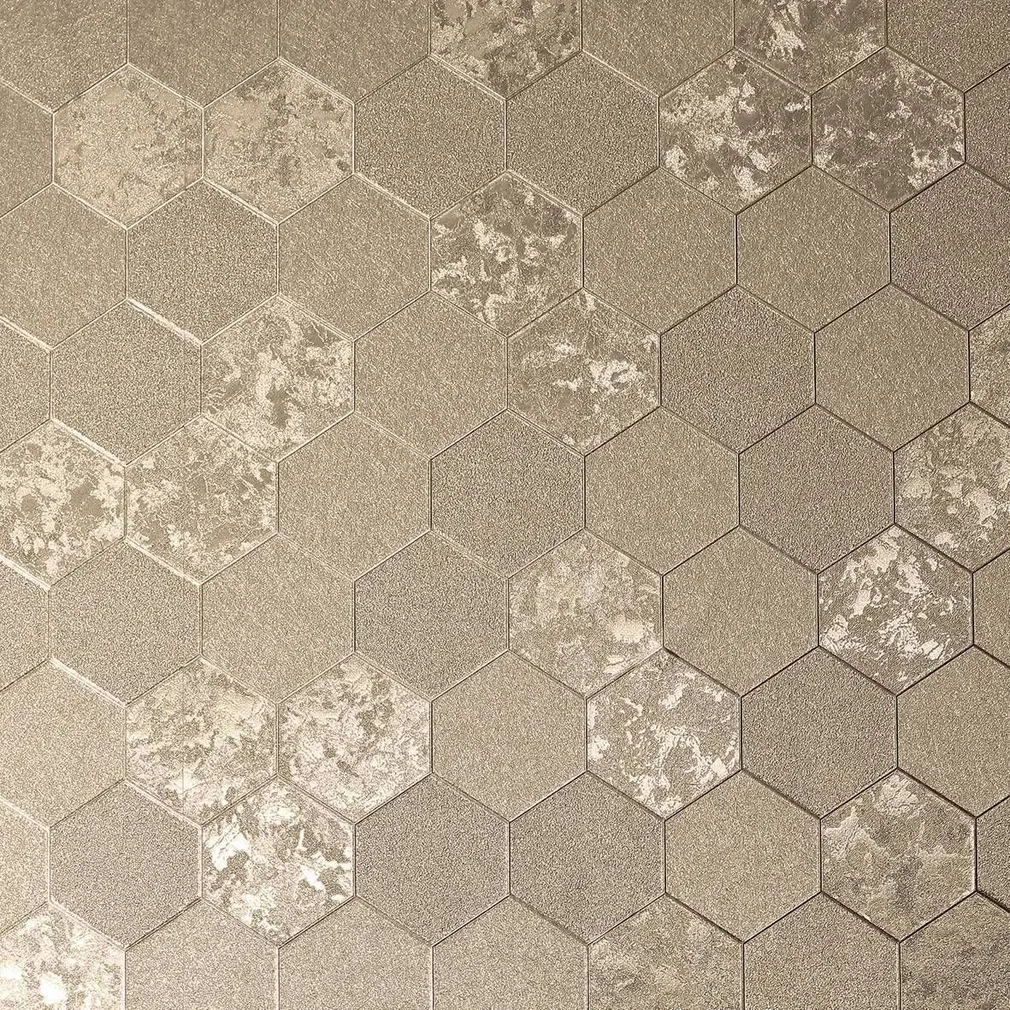 TAPEET ARTHOUSE FOIL HONEYCOMB CHAMPAGNE