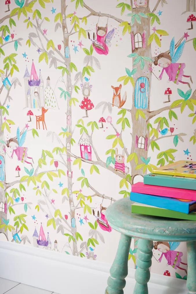 TAPEET ARTHOUSE WOODLAND FAIRIES WHITE