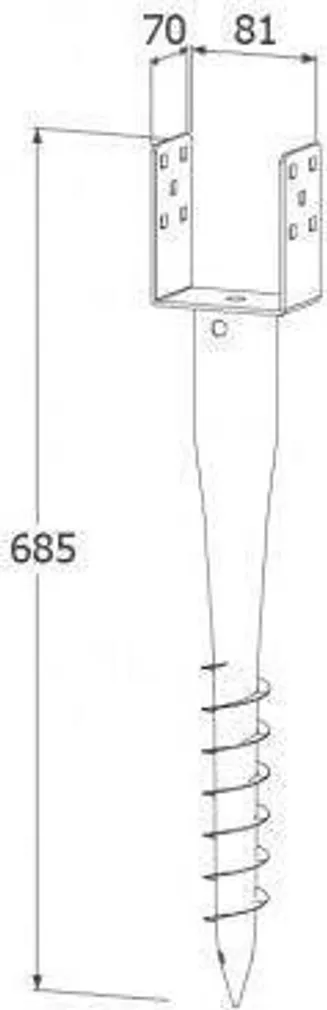 KRUVIVAI HJFASTENERS 80X70X685X1,8MM KEERATAV