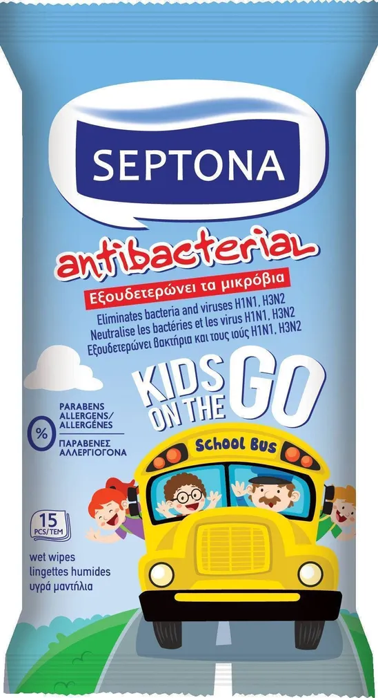 ANTIBAKTERIAALSED LAPID SEPTONA KIDS ON THE GO 15TK PAKIS