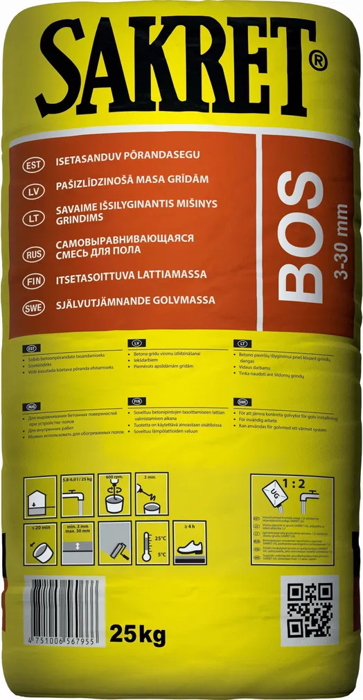 ISETASANDUV PÕRANDASEGU SAKRET BOS 3-30MM 25KG