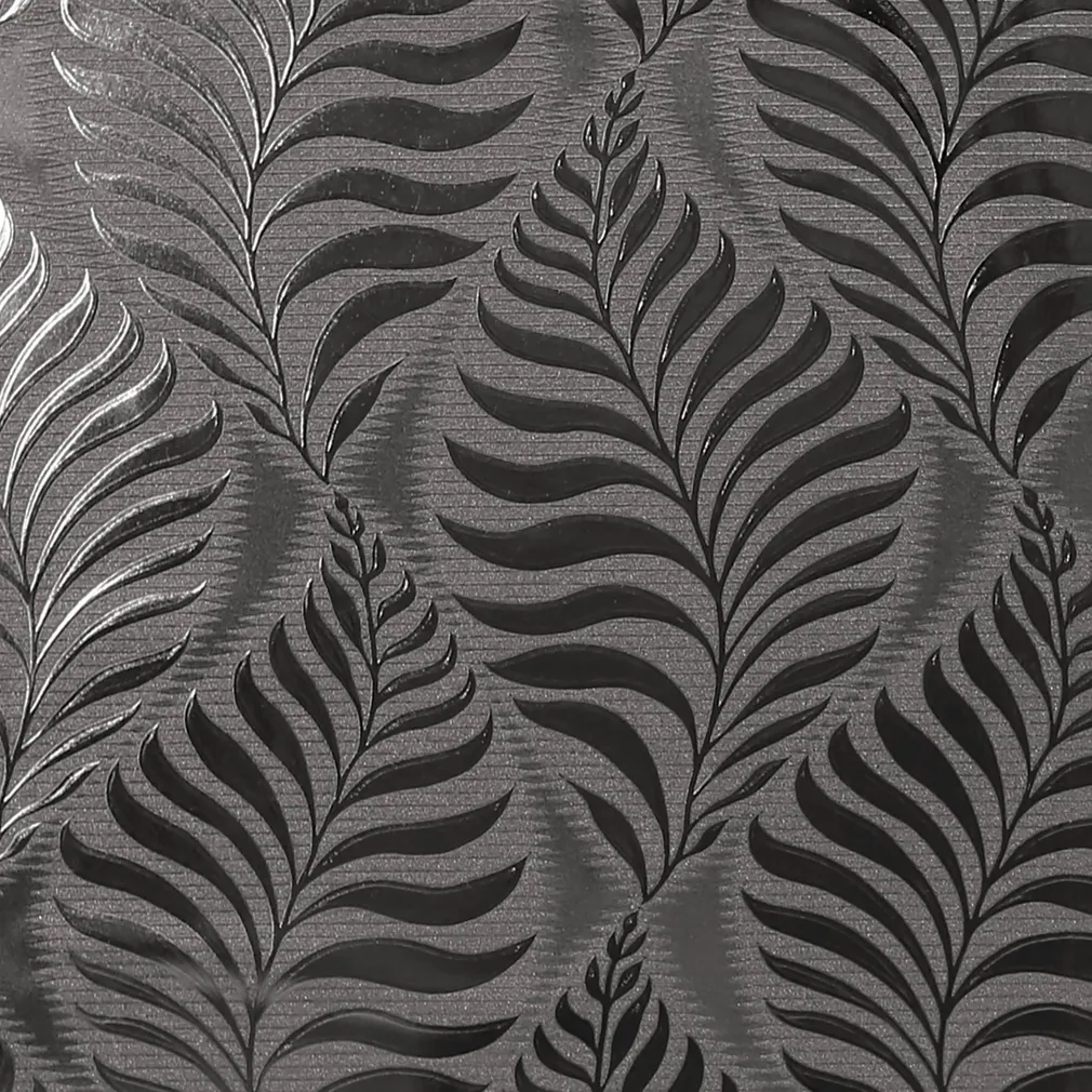 TAPEET ARTHOUSE FOIL EMBOSSED LEAF CHARCOAL