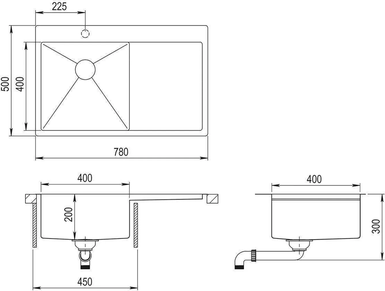 VALAMU AQUASANITA ROOSTEVABA LUN101N-L 780X500X200MM VASAK