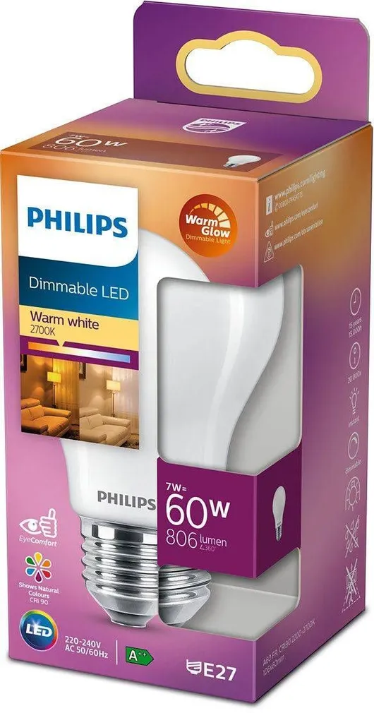 LED LAMP PHILIPS CLASSIC 7W A60 E27 MATT KLAAS WGD90 PHILIPS