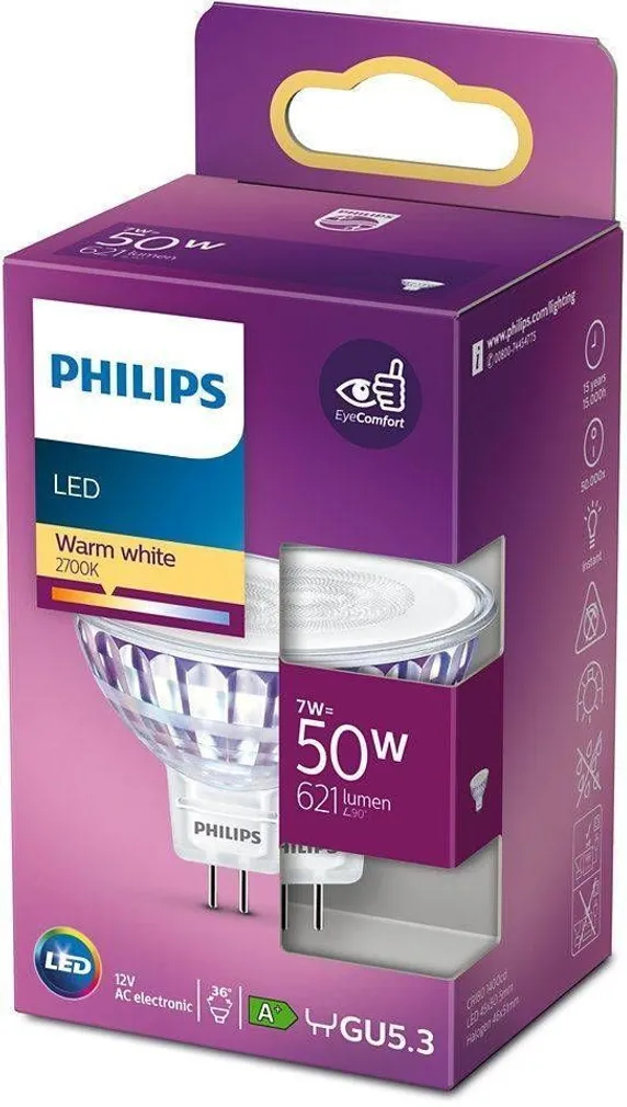 LED LAMP PHILIPS 7W MR16 2700K 36D PHILIPS