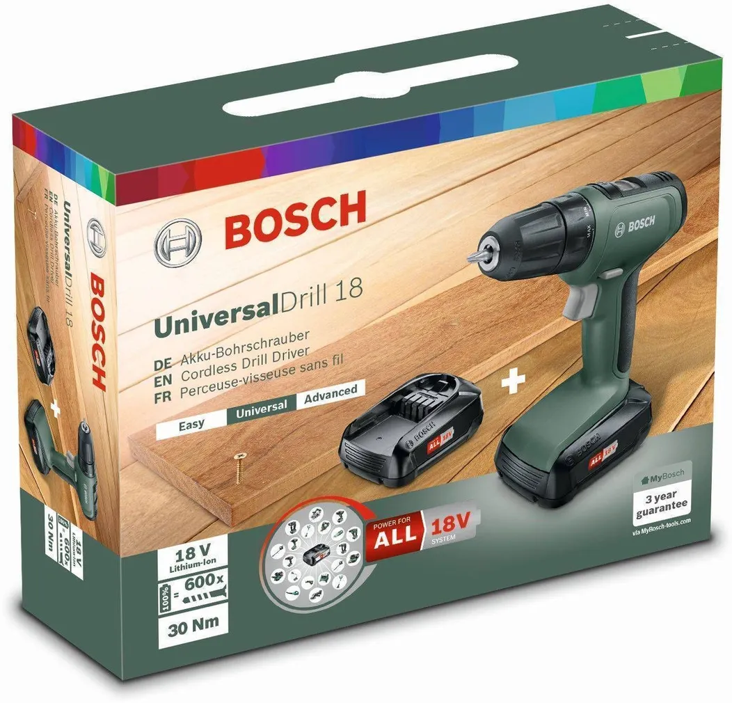 AKUTRELL BOSCH UNIVERSALDRILL18 2X1,5AH
