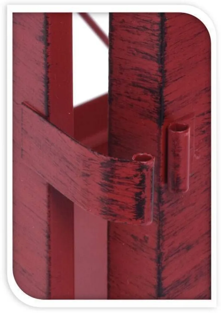 LATERN 14,5X14X25CM METALL/KLAAS PUNANE