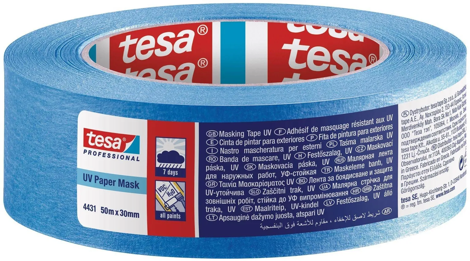 MAALRITEIP TESA UV -JA NIISKUSKINDEL 50MX38MM