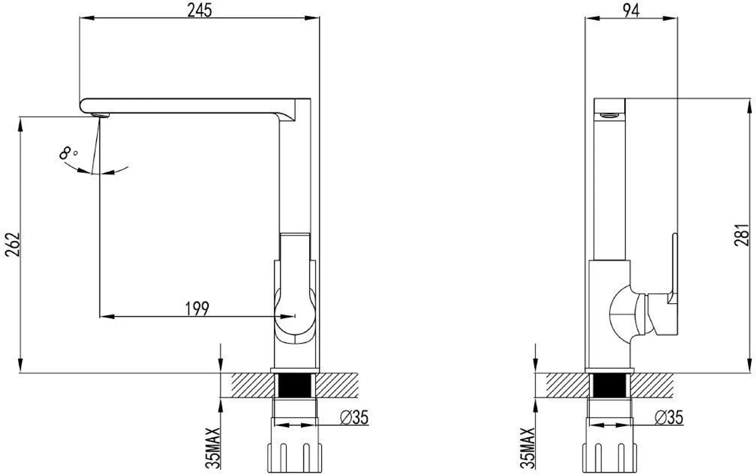KÖÖGISEGISTI BLUE STAR NOVARA NV 620BL MUST MATT