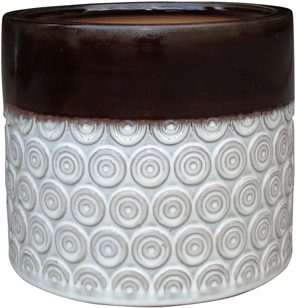 ÜMBRISPOTT KERAAMILINE 19X19X16CM PRUUN-VALGE