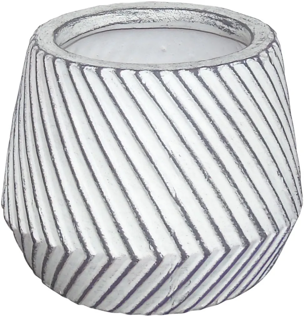 ÜMBRISPOTT KERAAMILINE 17X17X14CM HALL-VALGE