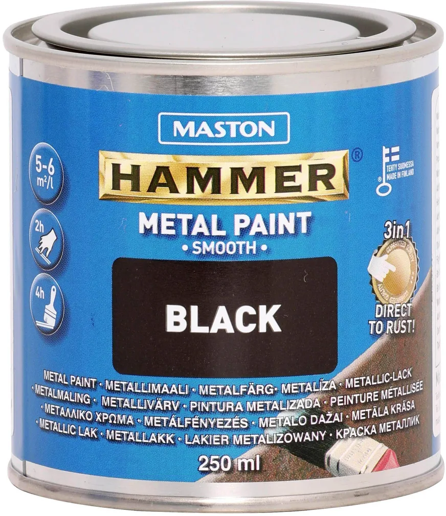 METALLIVÄRV MASTON HAMMER 250ML SILE MUST