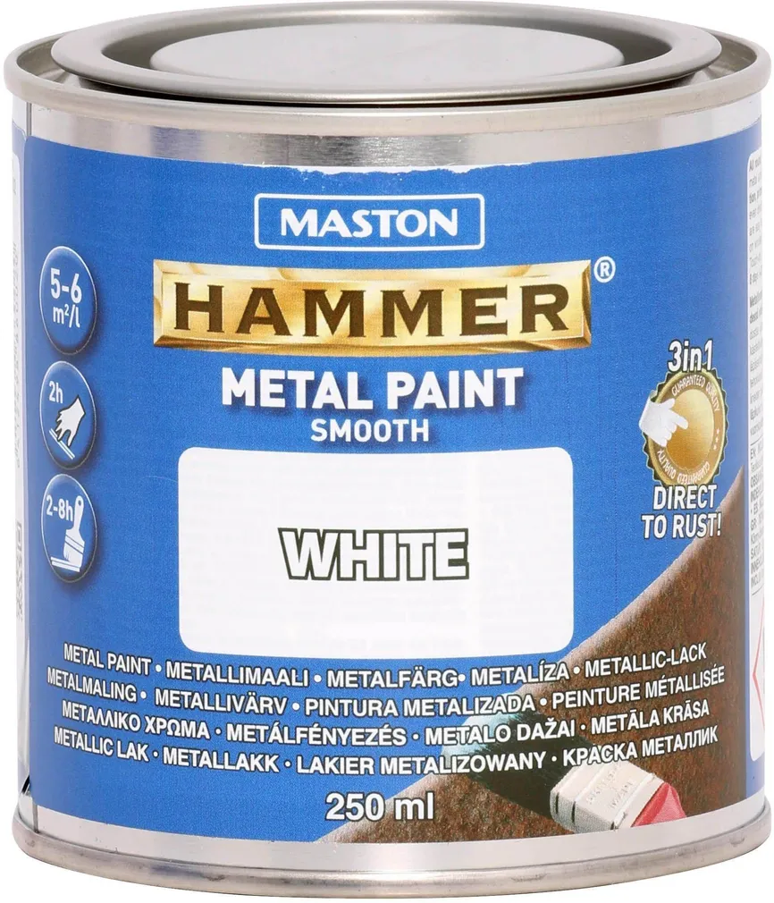 METALLIVÄRV MASTON HAMMER 250ML SILE VALGE