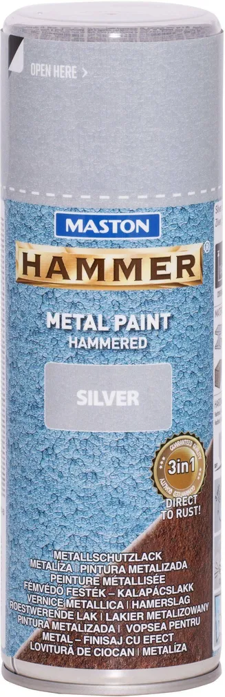 METALLIVÄRV MASTON HAMMER SPRAY 400ML VASARALAKK HÕBE