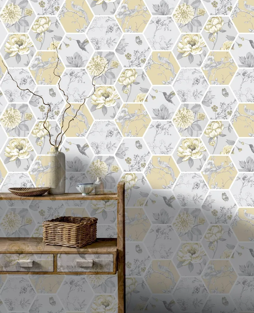 TAPEET ARTHOUSE CHINOISE DECOUPAGE OCHRE
