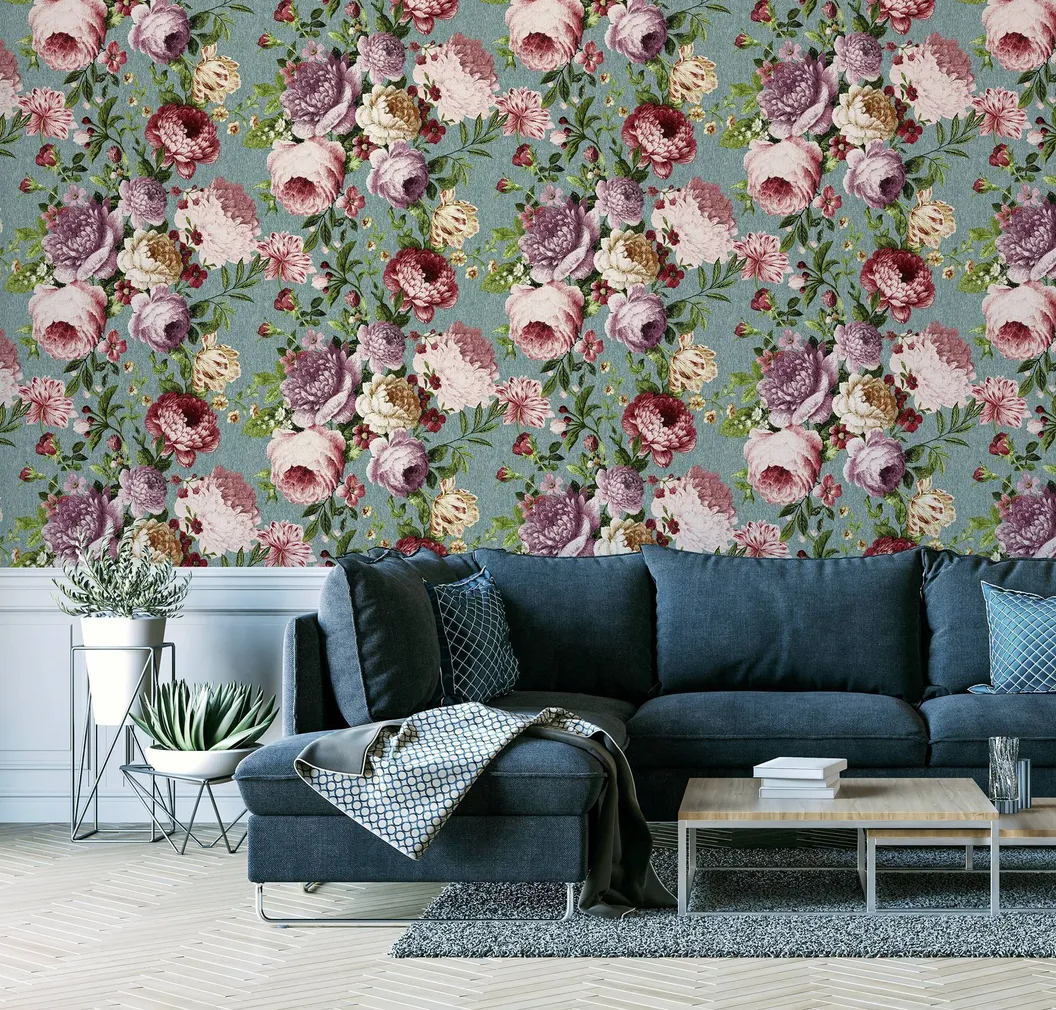 TAPEET ARTHOUSE TAPESTRY FLORAL TEAL/PINK