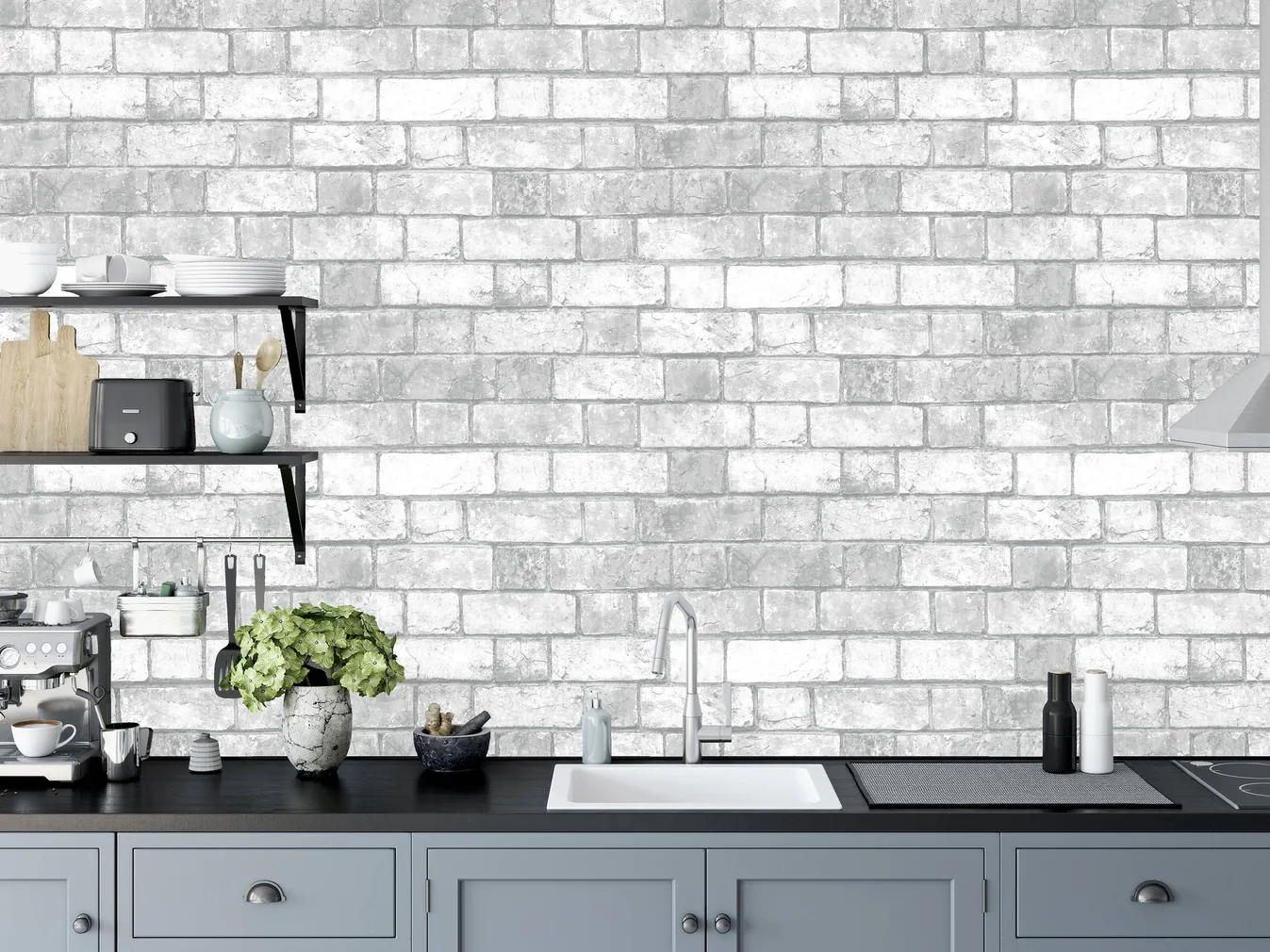 TAPEET ARTHOUSE BRICKWORK WHITE