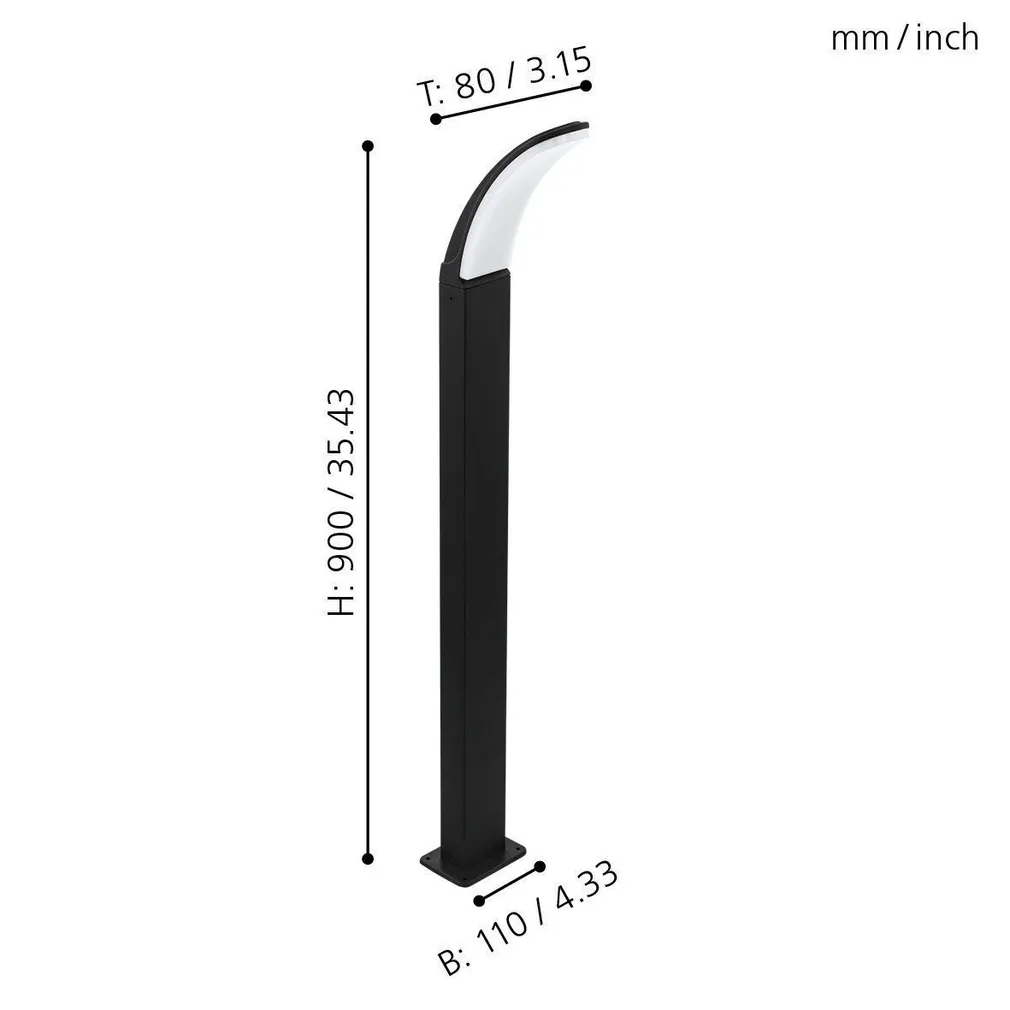 AIAVALGUSTI EGLO FIUMICINO 11W LED 1300LM 3000K POST 900MM IP44