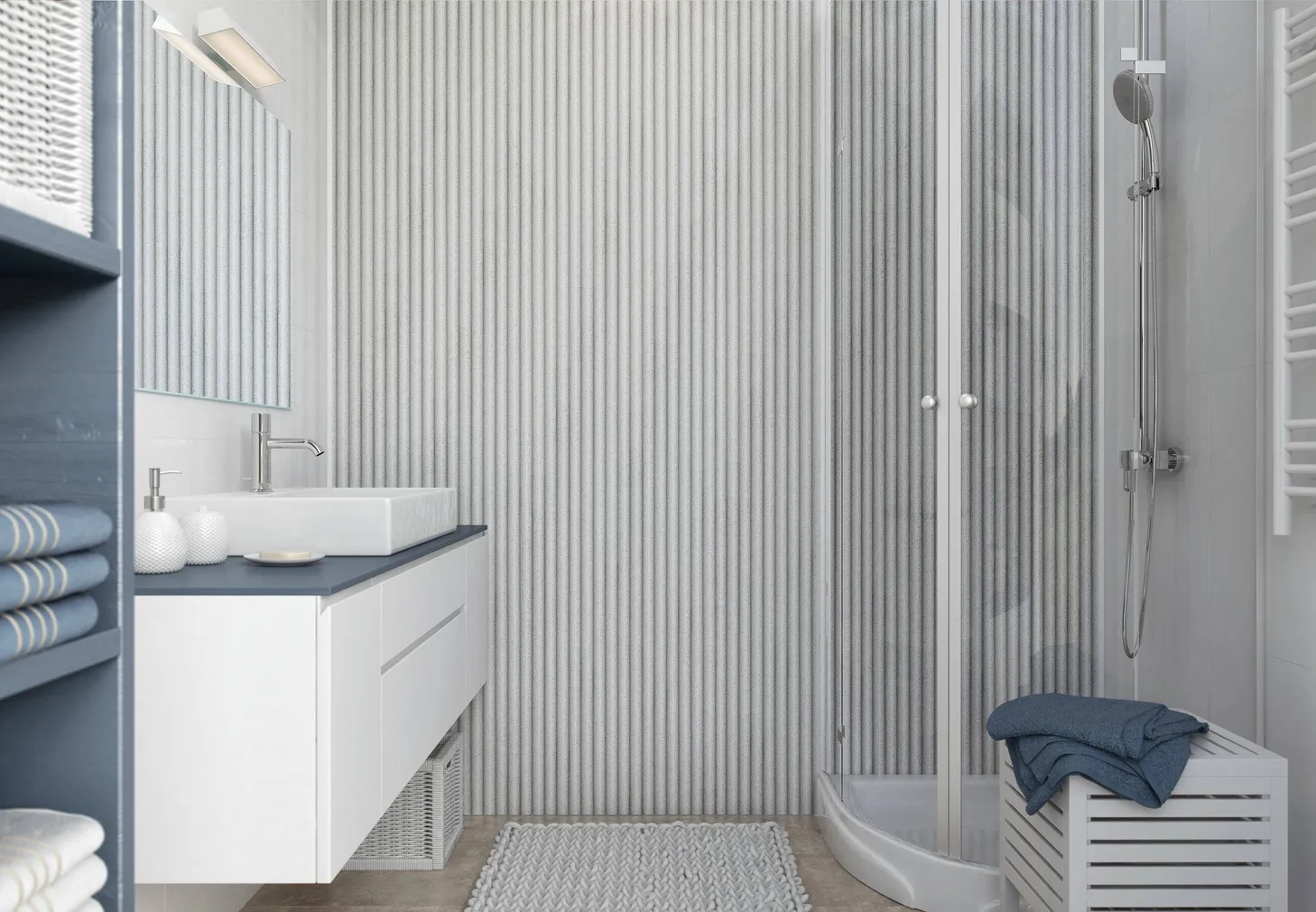 SEINAPANEEL VILO PVC 330X2650MM CONCRE STRIPES 2,62M2 PAKIS
